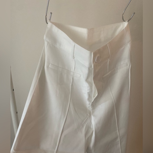 Solid stitch straight leg trousers - White - Picture 1 of 4